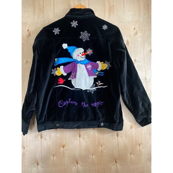 Set of 2 Vintage Quacker Factory Holiday Jacket Set – Snowmen & Snowflakes Sz S - Picture 3 of 14